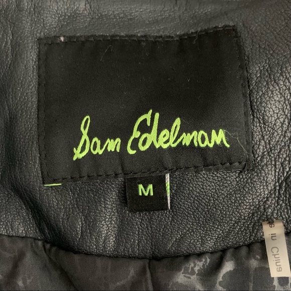 Sam Edelman Dark Teal Leather Moto Jacket Medium - Picture 3 of 9